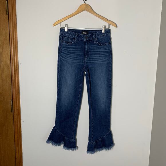 Womens Paige Hoxton Straight Ankle High Waist Ruffle Hem Jeans Size 28 EUC! - Picture 2 of 4